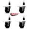 Service Caster 3.5'' Phenolic Swivel 1-1/2'' Expanding Stem Caster Set Total Lock Brake, 4PK SCC-EXTTL20S3514-PHS-112-4 - alternate 2